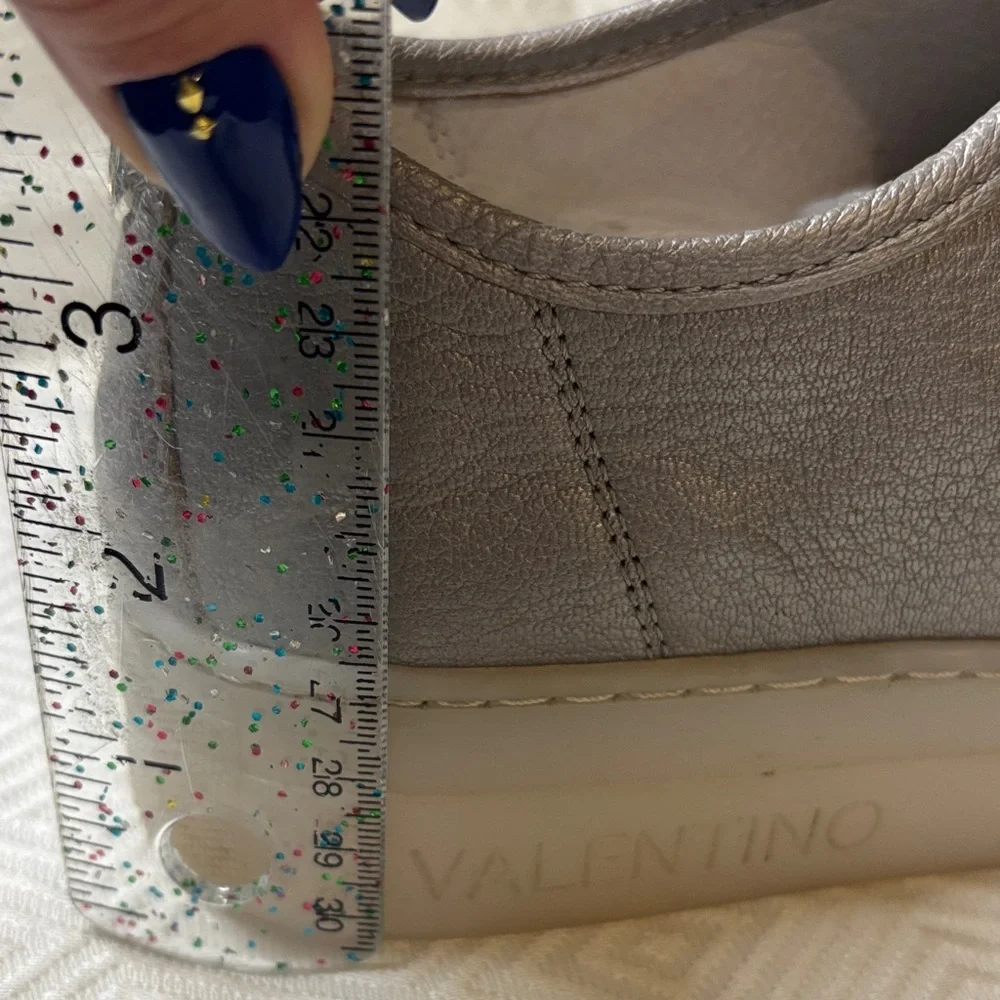 Valentino platform women’s silver Gray Sneakers size 7.5 - Picture 10 of 15